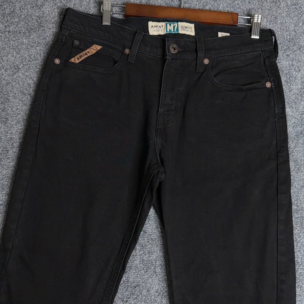Ariat Legacy M7 Jeans Mens 32x30 Black Denim Slim Fit Straight Leg Western Work